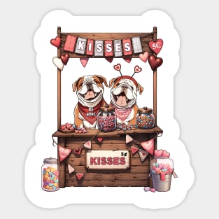 My Bulldog Is My Valentine Sticker